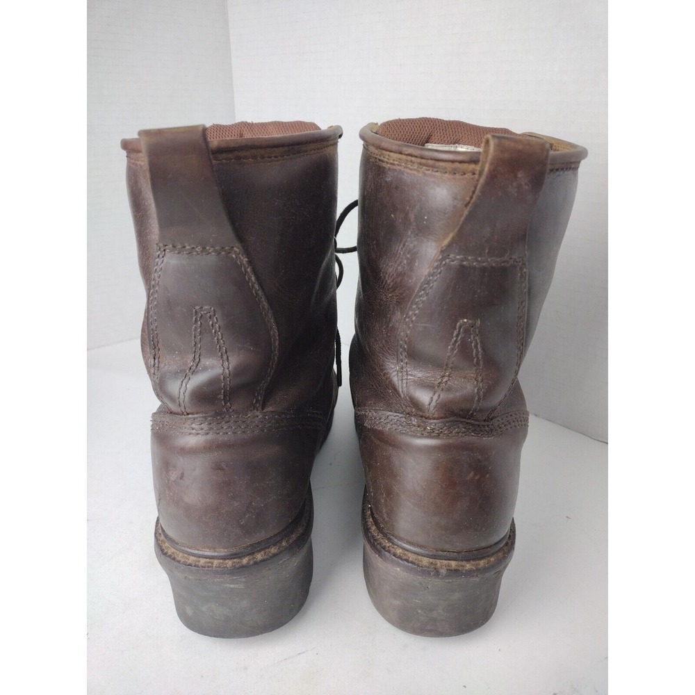 Justin Men's Original Work Boots Brown Size 10.5 EE Style WK 625 Lace Up - Logo - Picture 3 of 8